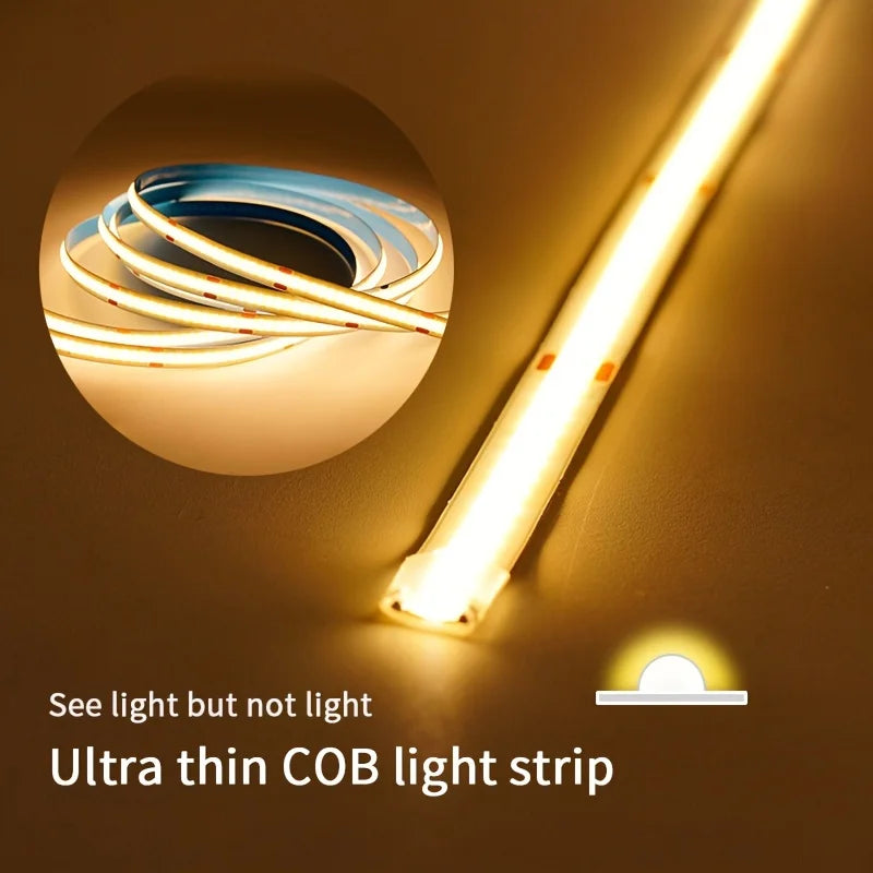COB USB LED Light Strip with Touch Dimmer – Flexible Glow