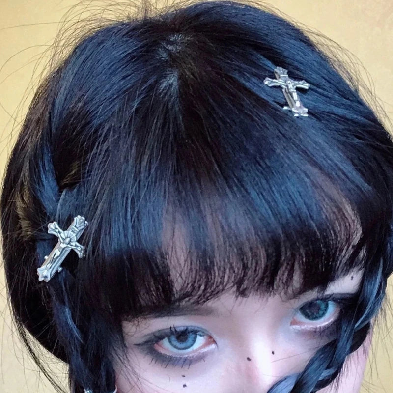 Punk Cross Skull Hair Clips - Halloween Special