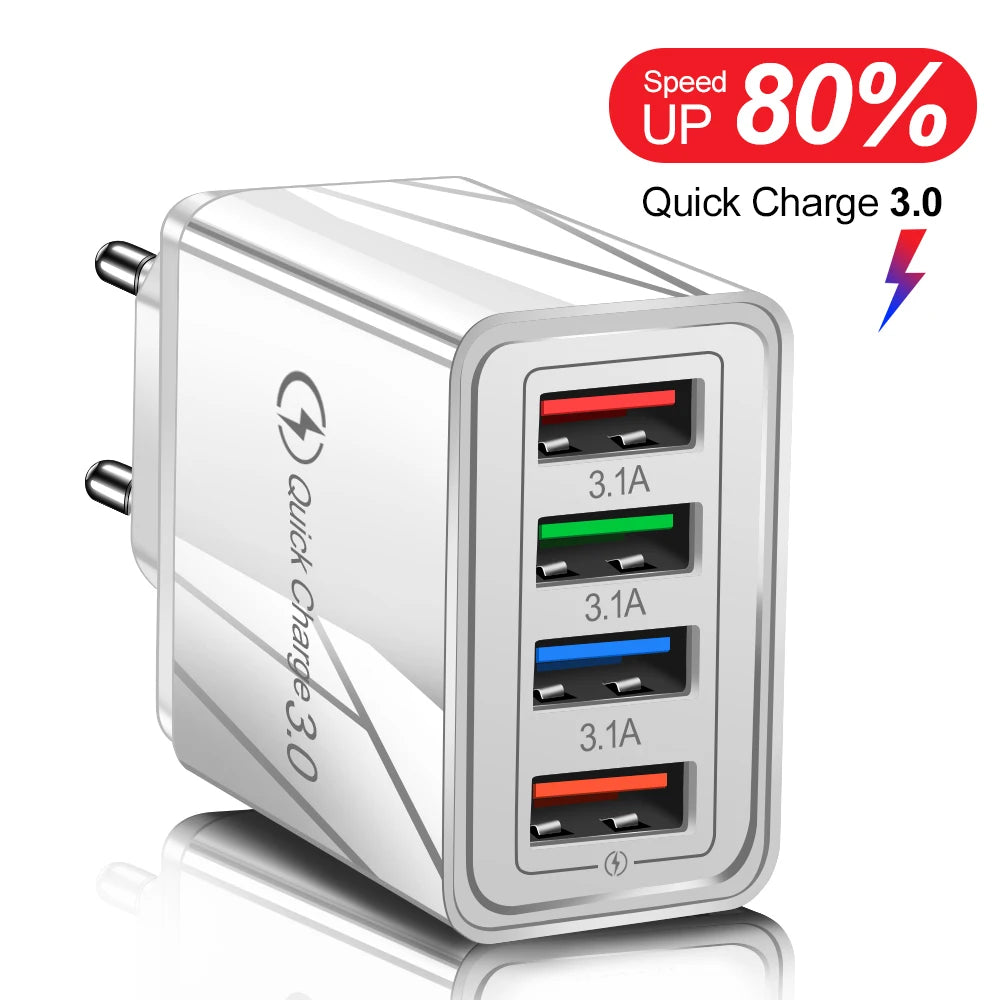 4-Port Fast USB Charger – Quick Charge