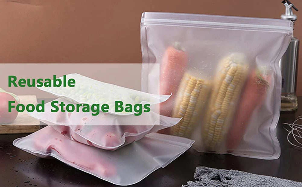 10-Piece Reusable Food Storage Bags β Leakproof, Eco-Friendly & Zip-Seal Fresh