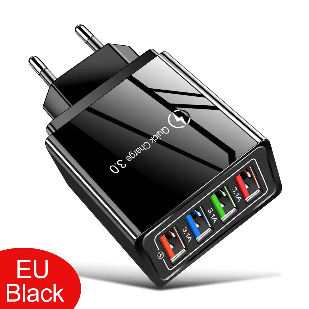 4-Port Fast USB Charger – Quick Charge