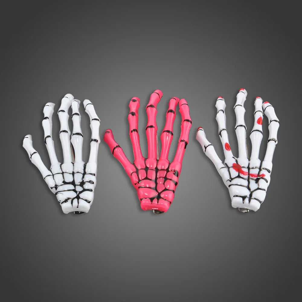 Skull Hand Hair Clips (2 Pcs) β Spooky-Cute Skeleton Claws for Halloween