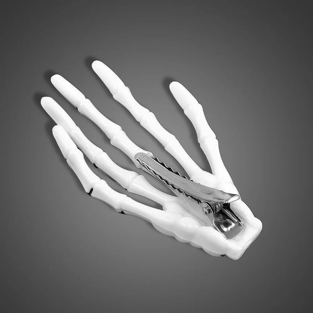Skull Hand Hair Clips (2 Pcs) β Spooky-Cute Skeleton Claws for Halloween