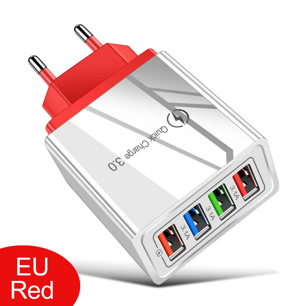 4-Port Fast USB Charger – Quick Charge