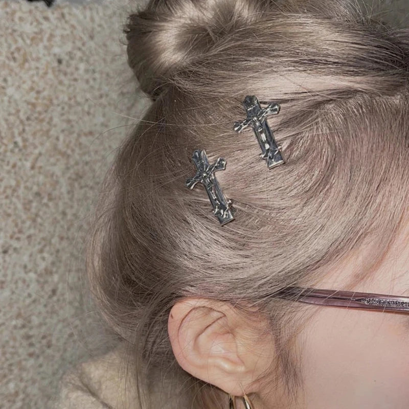 Punk Cross Skull Hair Clips - Halloween Special