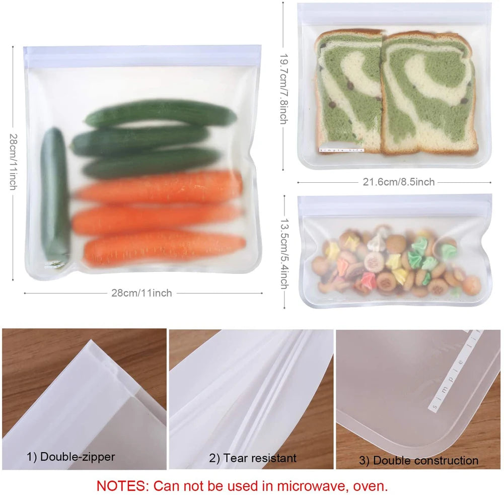 10-Piece Reusable Food Storage Bags β Leakproof, Eco-Friendly & Zip-Seal Fresh