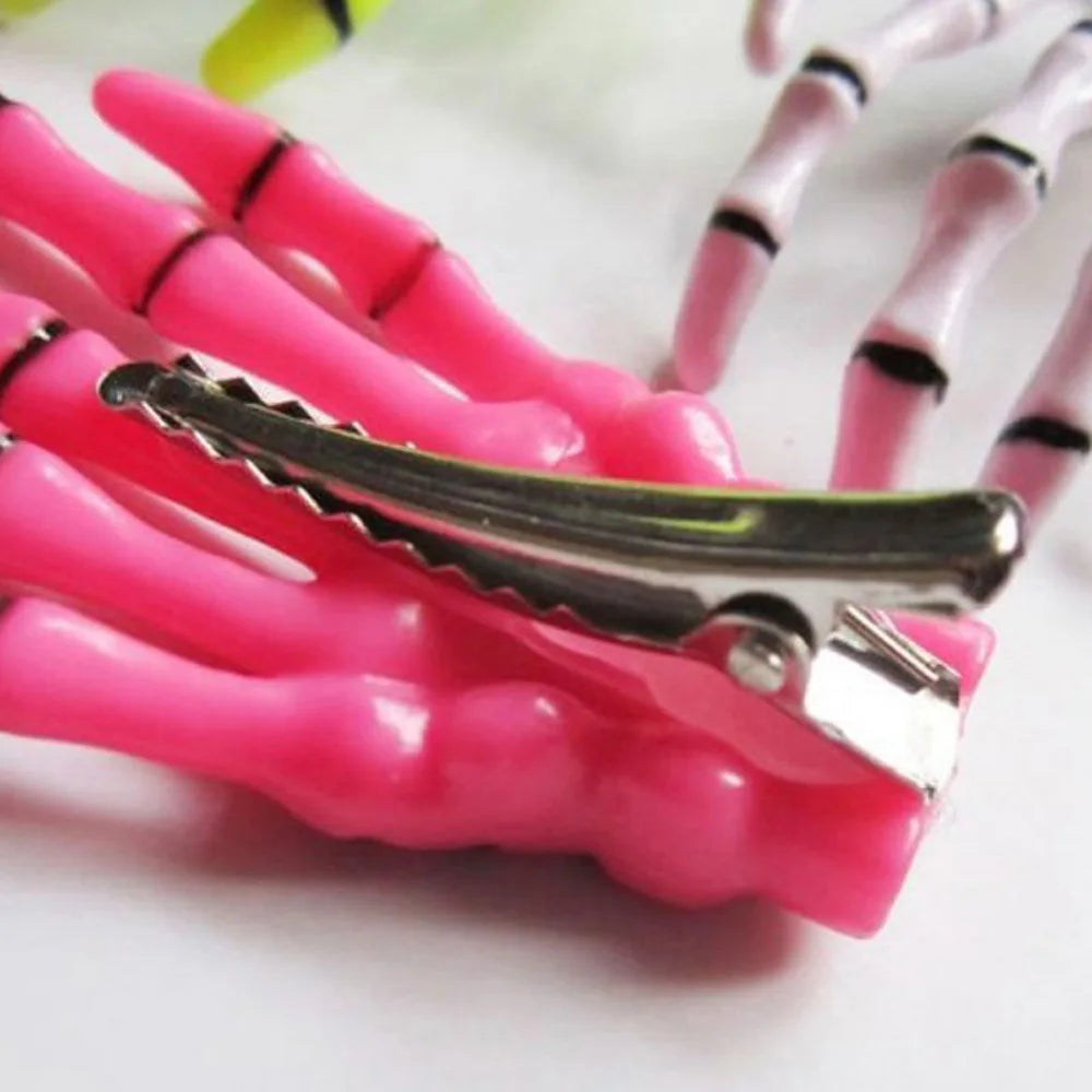 Skull Hand Hair Clips (2 Pcs) β Spooky-Cute Skeleton Claws for Halloween