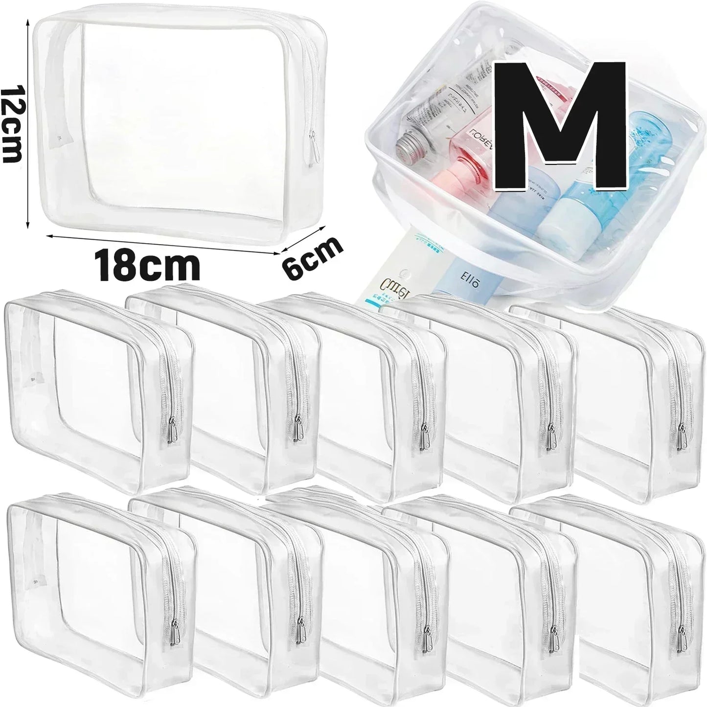 ClearGlow Transparent Travel Makeup Bag