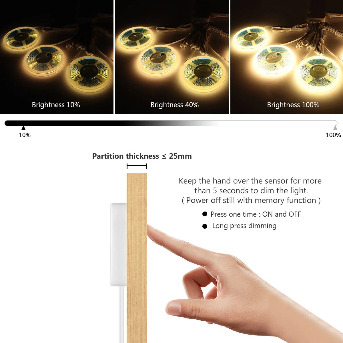 Invisible Touch LED Strip Light