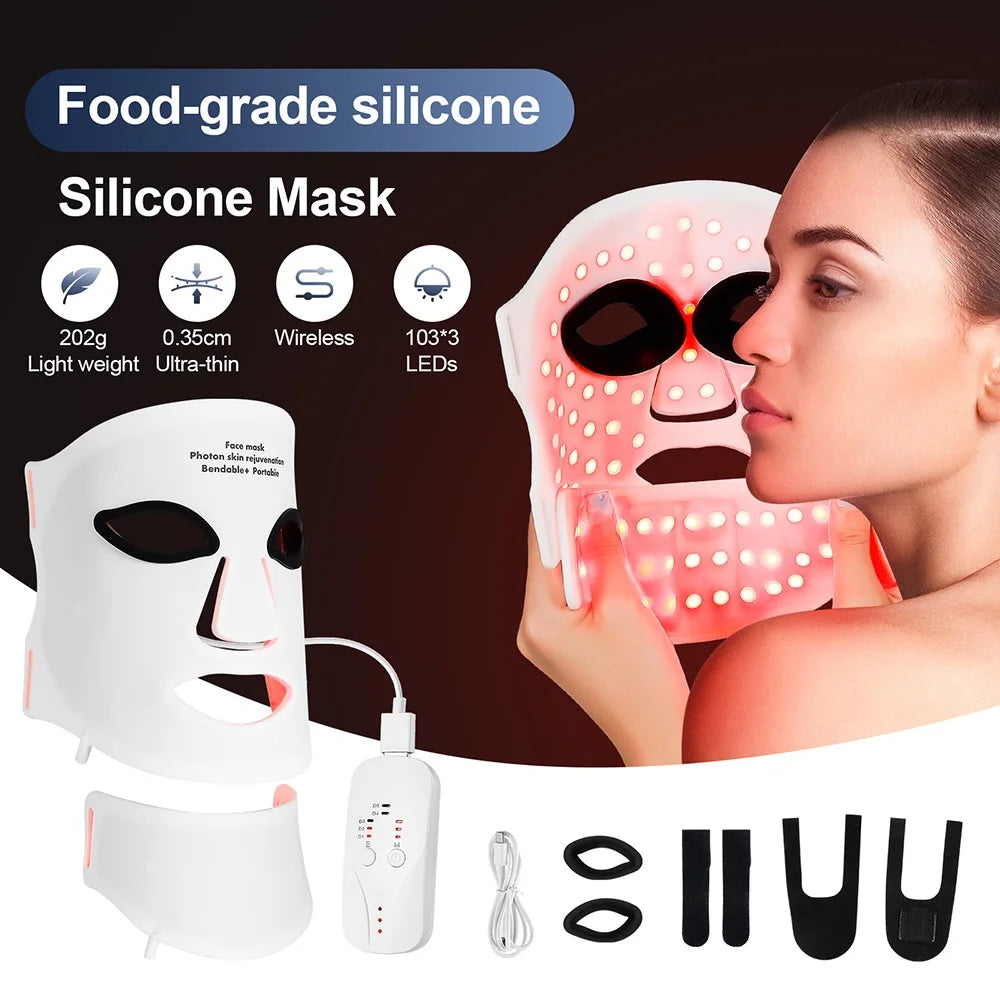 7-Color Wireless LED Face + Neck Mask