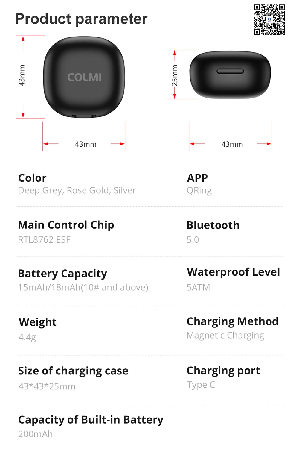 COLMI R10 Smart Ring with Charging Case – Sleek Health & Sleep Tracker for Men & Women