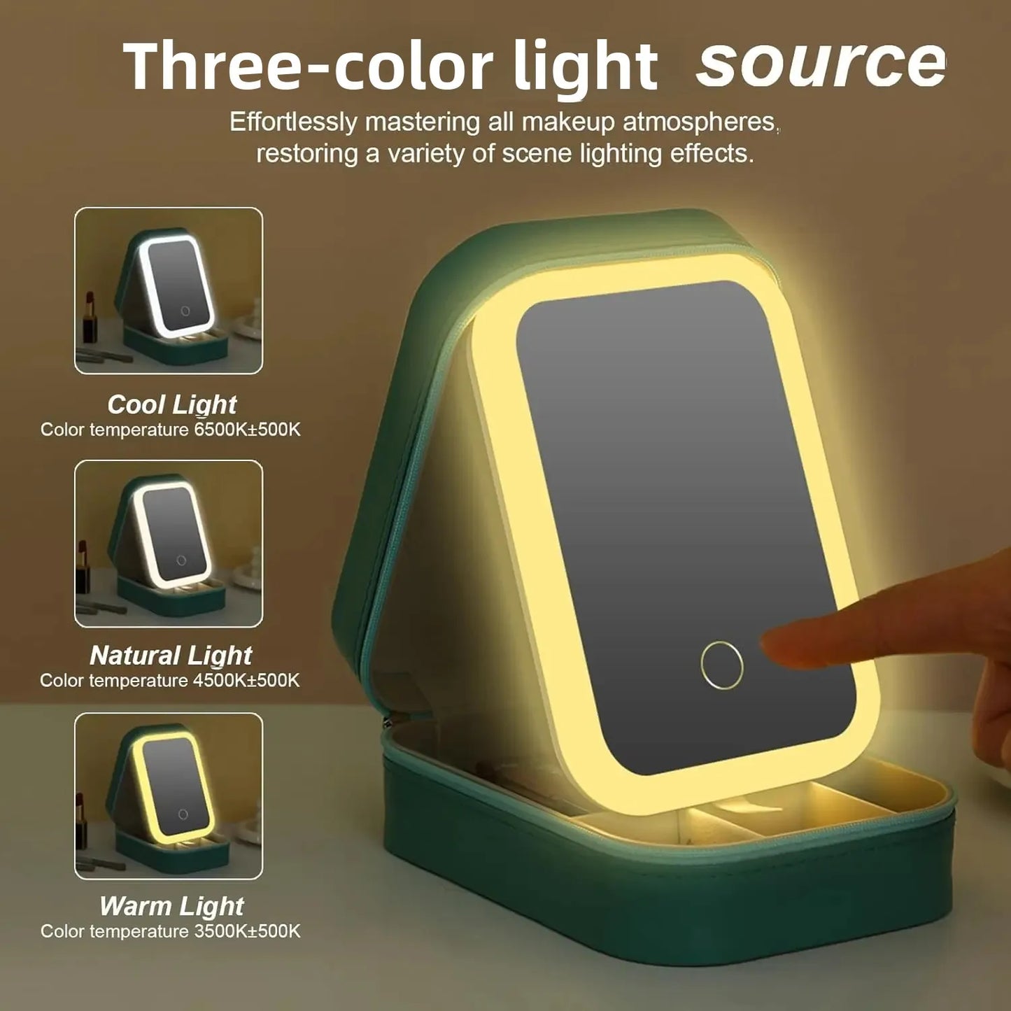 Mini LED Mirror Makeup Case