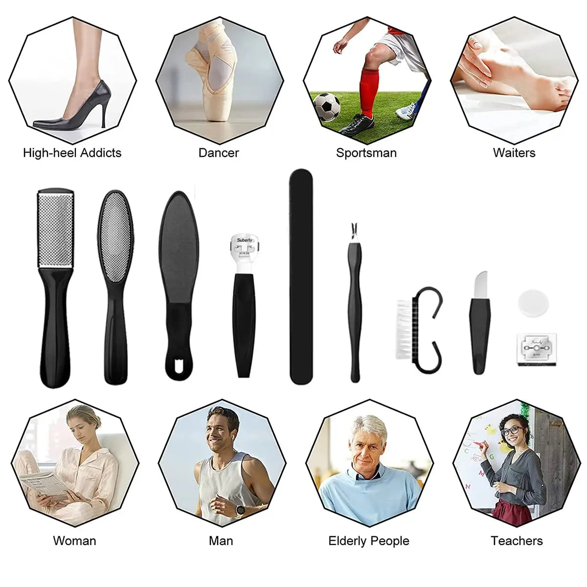 8/10/15/23-in-1 Pedicure Kit β Professional Stainless Steel Foot Care Set for Smooth, Soft Feet