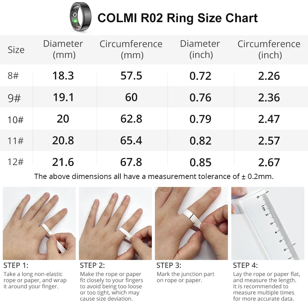 COLMI R02 Smart Ring β Military-Grade Titanium, 24/7 Health Monitoring, IP68 Waterproof
