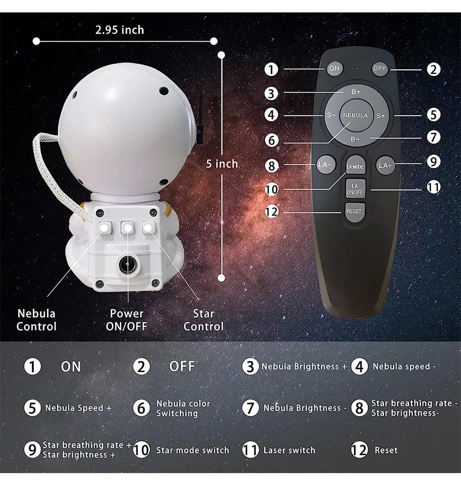 Astronaut Galaxy Star Projector