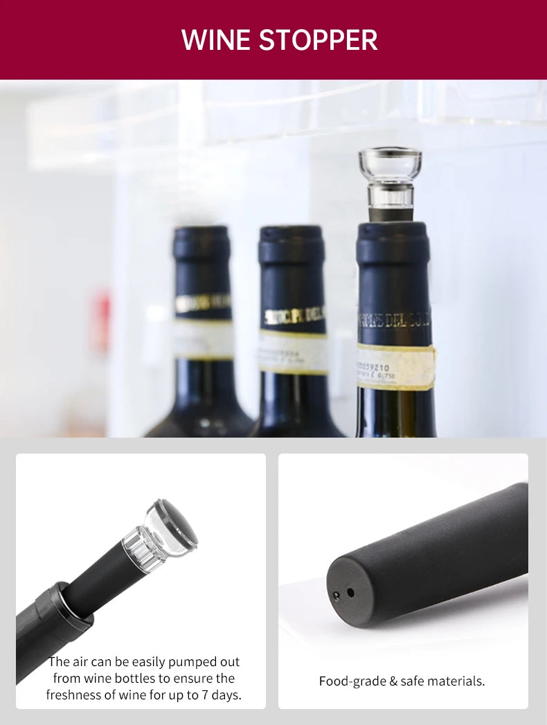 Electric Wine Opener Set with Foil Cutter & Pourer