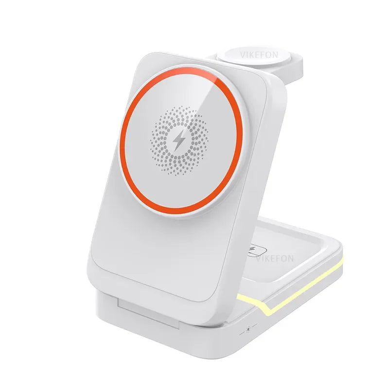 3-in-1 Magnetic Foldable Wireless Charger β Fast Charging for iPhone, Watch & AirPods