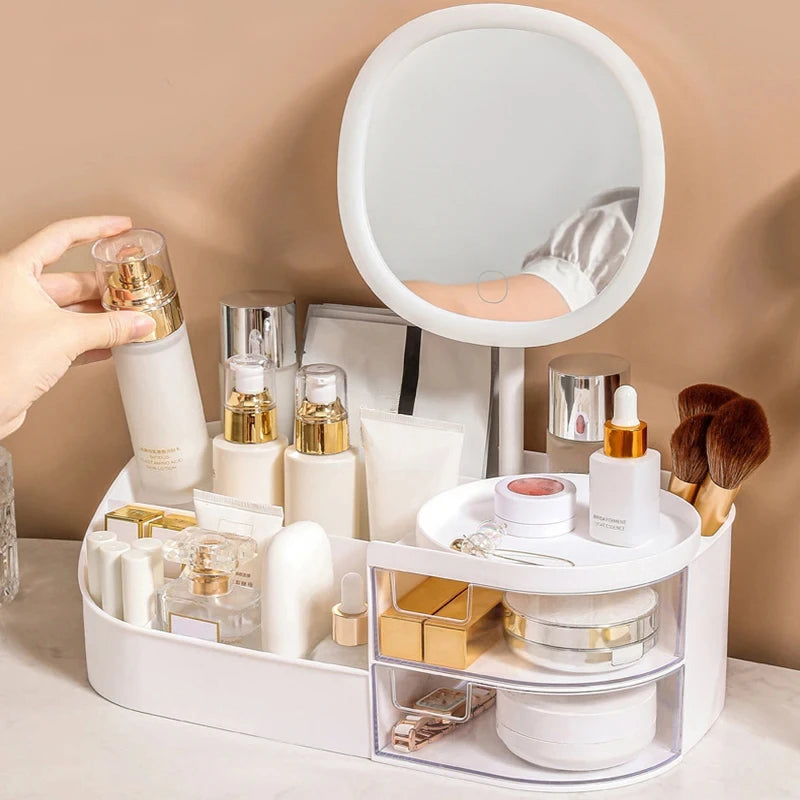 All-in-One Vanity Organizer with Drawers & Mirror