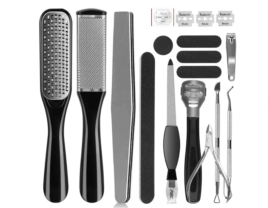 8/10/15/23-in-1 Pedicure Kit β Professional Stainless Steel Foot Care Set for Smooth, Soft Feet