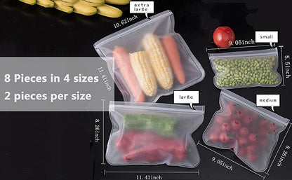 10-Piece Reusable Food Storage Bags – Leakproof, Eco-Friendly & Zip-Seal Fresh