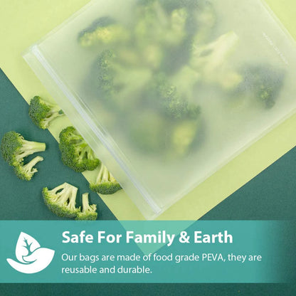 10-Piece Reusable Food Storage Bags – Leakproof, Eco-Friendly & Zip-Seal Fresh