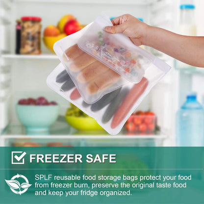 10-Piece Reusable Food Storage Bags – Leakproof, Eco-Friendly & Zip-Seal Fresh