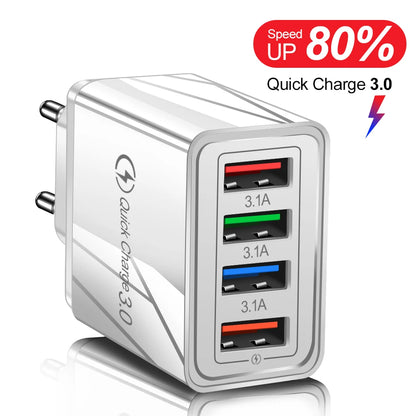 4-Port Fast USB Charger – Quick Charge