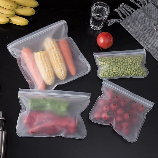 10-Piece Reusable Food Storage Bags – Leakproof, Eco-Friendly & Zip-Seal Fresh