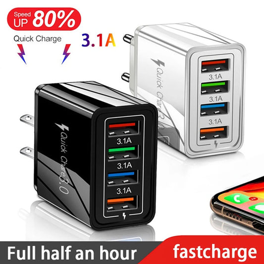 4-Port Fast USB Charger – Quick Charge