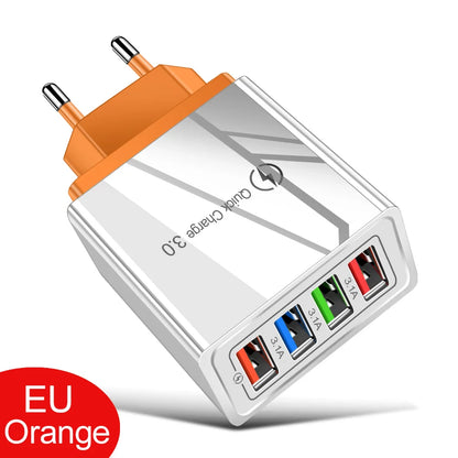 4-Port Fast USB Charger – Quick Charge