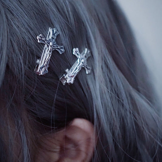 Punk Cross Skull Hair Clips - Halloween Special