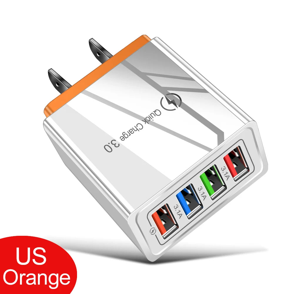 4-Port Fast USB Charger – Quick Charge