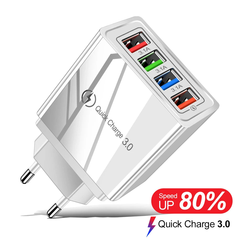 4-Port Fast USB Charger – Quick Charge