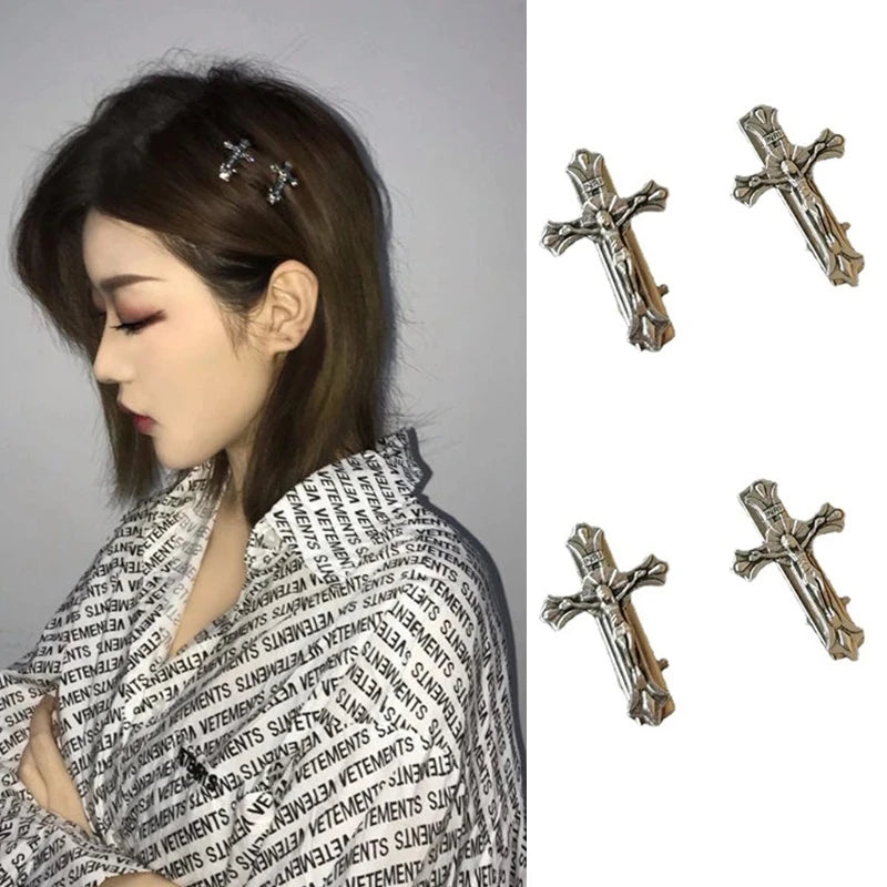 Punk Cross Skull Hair Clips - Halloween Special