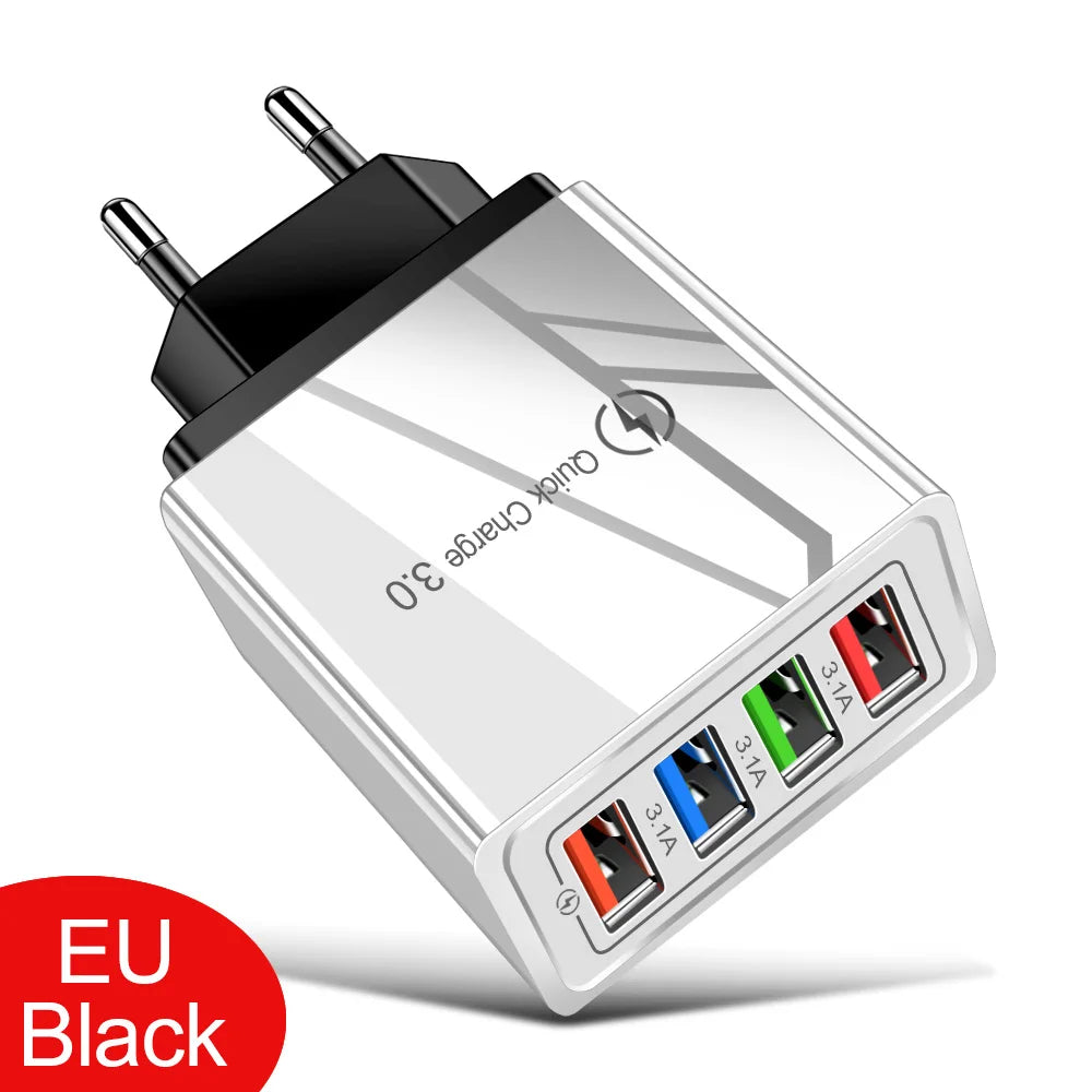 4-Port Fast USB Charger – Quick Charge