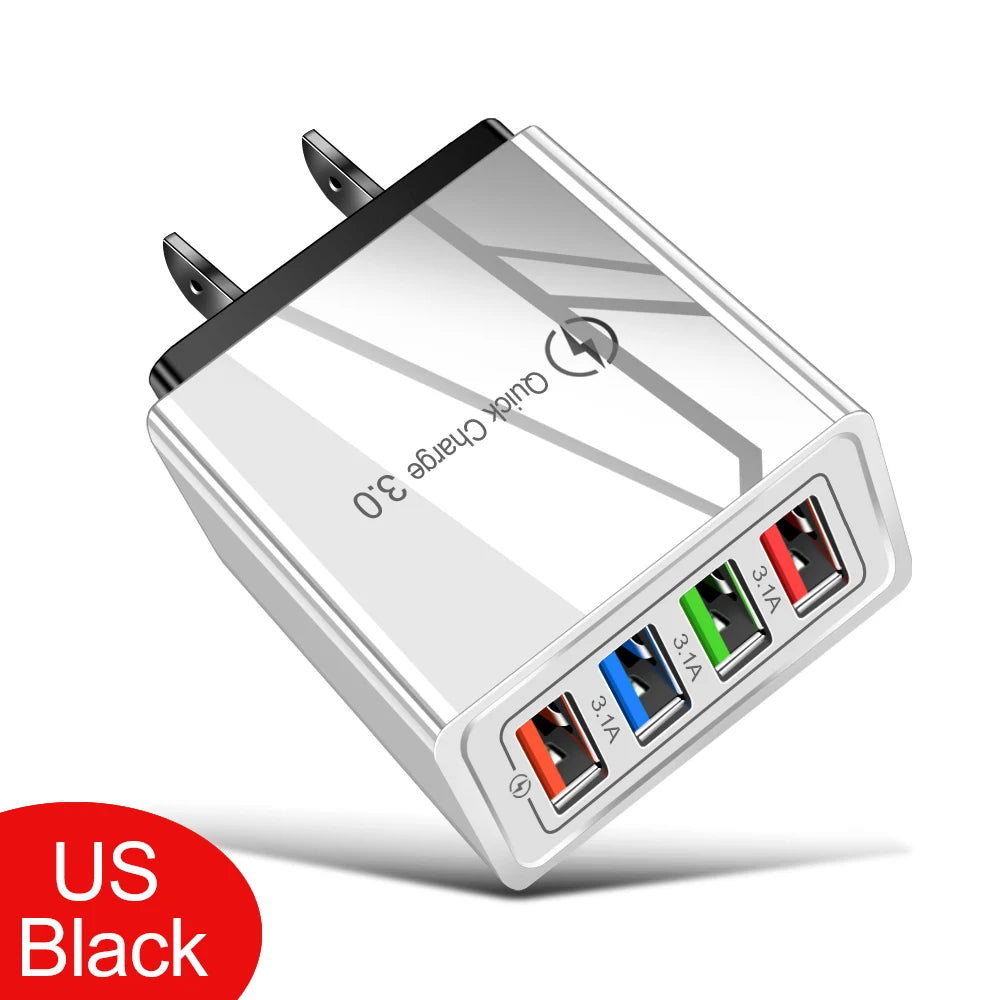 4-Port Fast USB Charger – Quick Charge