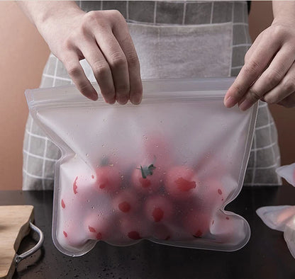 10-Piece Reusable Food Storage Bags – Leakproof, Eco-Friendly & Zip-Seal Fresh