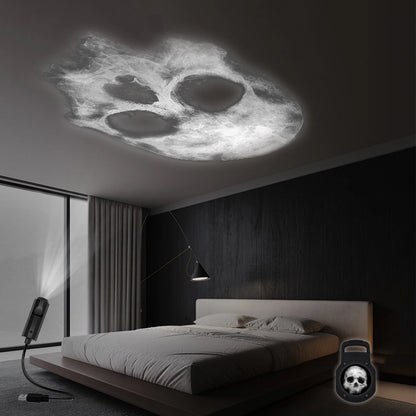 Haunted Glow USB Skull Projector for Halloween