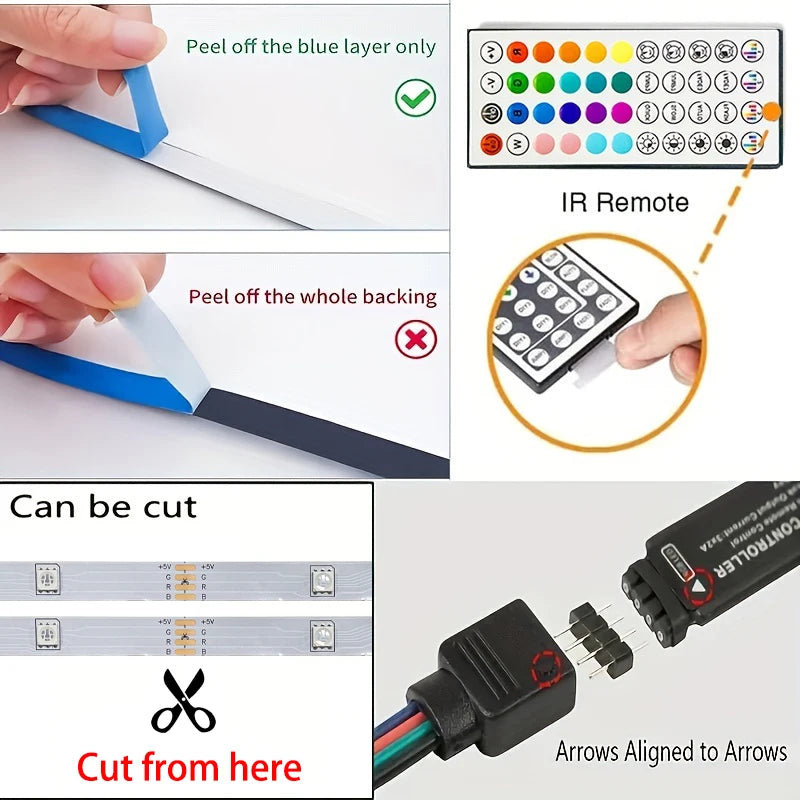 40M RGB LED Strip Lights with App & Remote