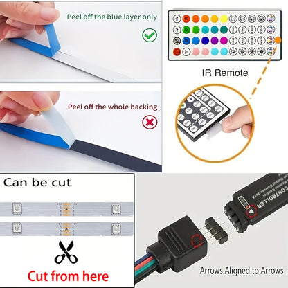 40M RGB LED Strip Lights with App & Remote