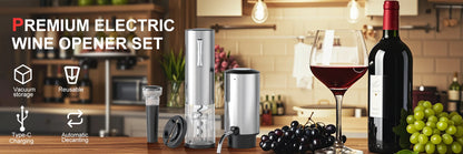 4-in-1 USB Rechargeable Wine Opener Set