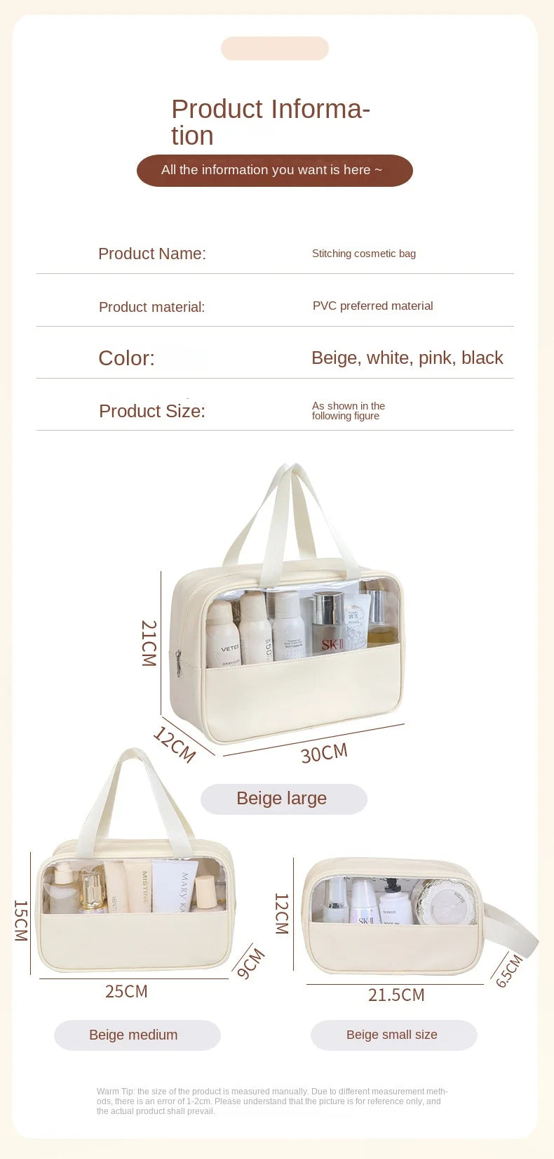 TravelGlow Multi-Use Transparent Cosmetic Bag
