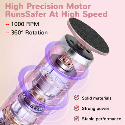 2-in-1 Electric Foot & Nail File – Rechargeable Callus Remover & Nail Polisher