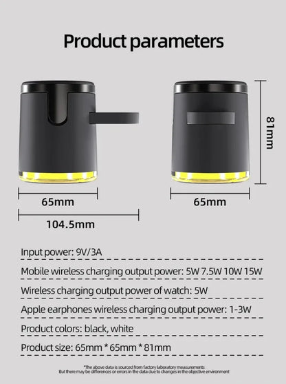 4-in-1 Qi2 Fast Wireless Charging Dock + Night Light – For iPhone, AirPods & Apple Watch