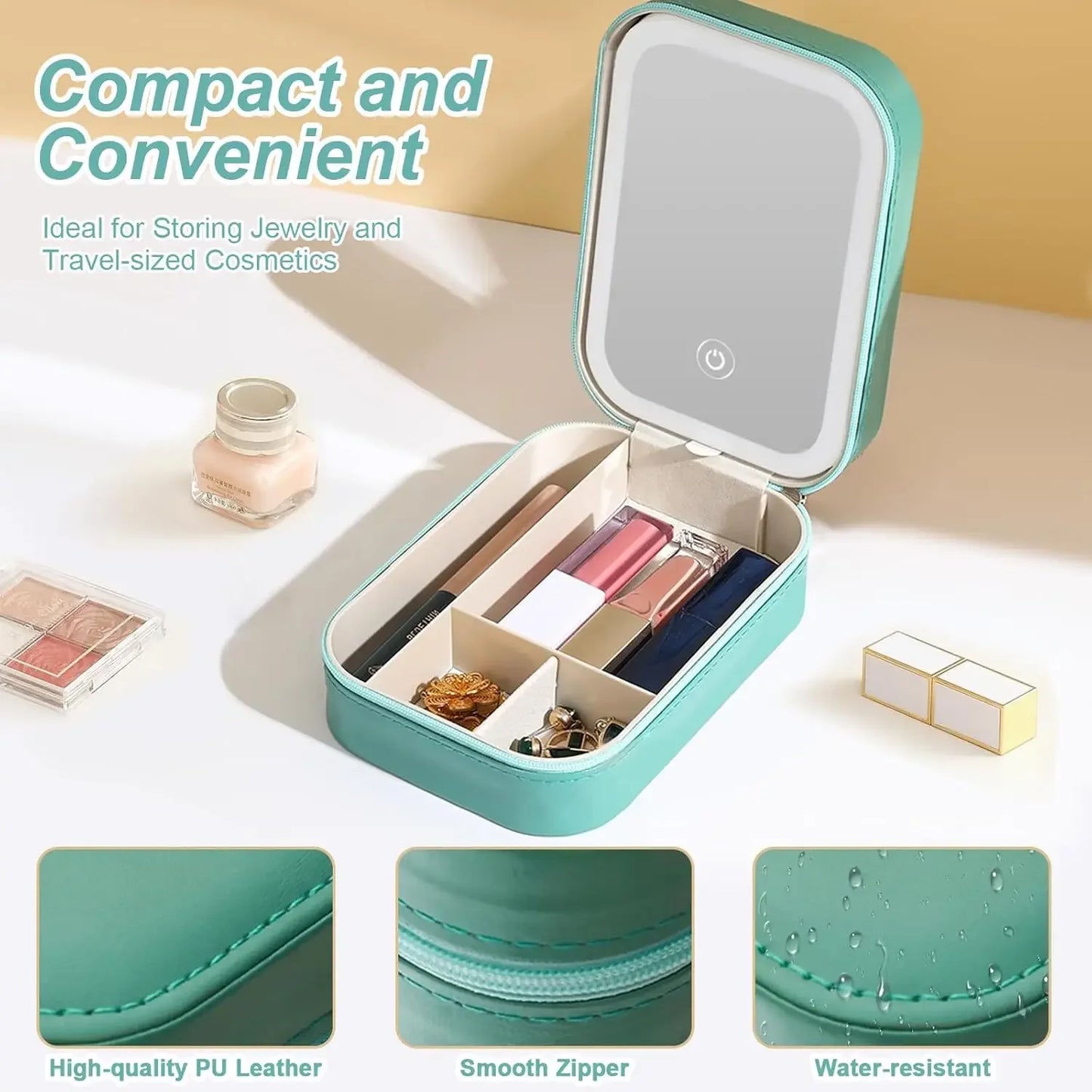 Mini LED Mirror Makeup Case