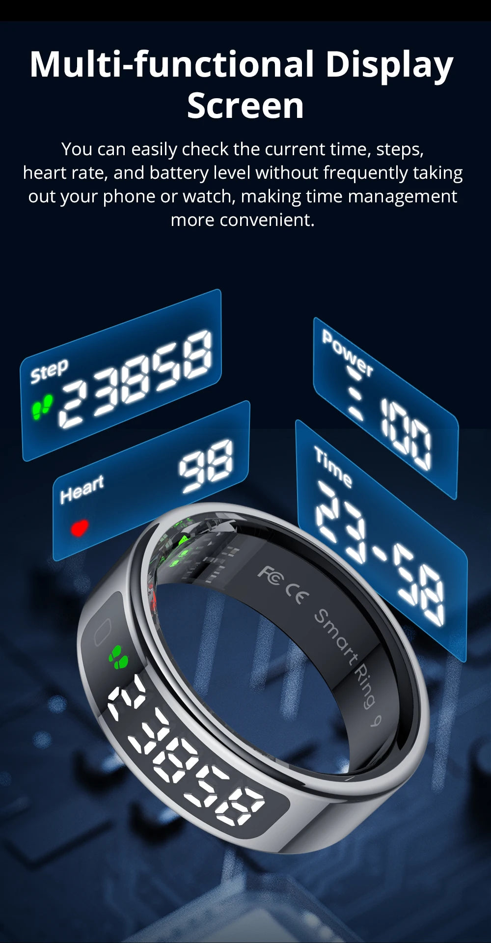 COLMI R12 Smart Ring with Display & Touch