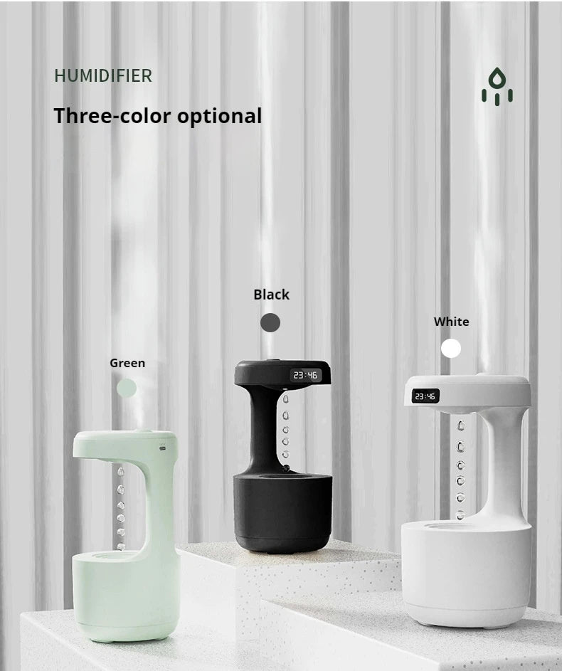 Anti-Gravity Humidifier with LED Clock