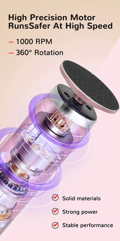 2-in-1 Electric Foot & Nail File – Rechargeable Callus Remover & Nail Polisher