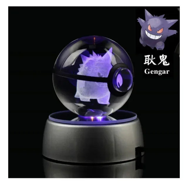 3D Pokémon Crystal Ball with LED Base