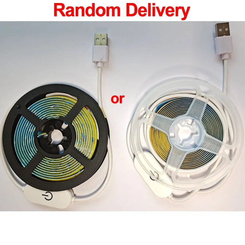 COB USB LED Light Strip with Touch Dimmer – Flexible Glow